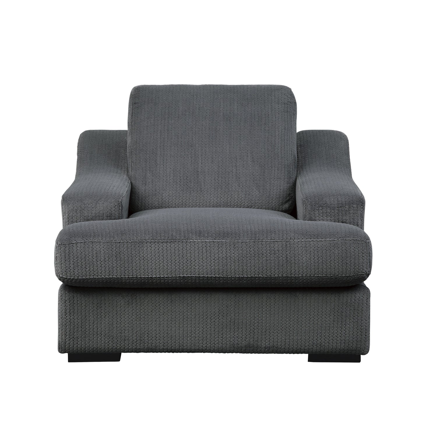 Homelegance Orofino Accent Chair in Dark Gray Textured Microfiber 9404DG-1