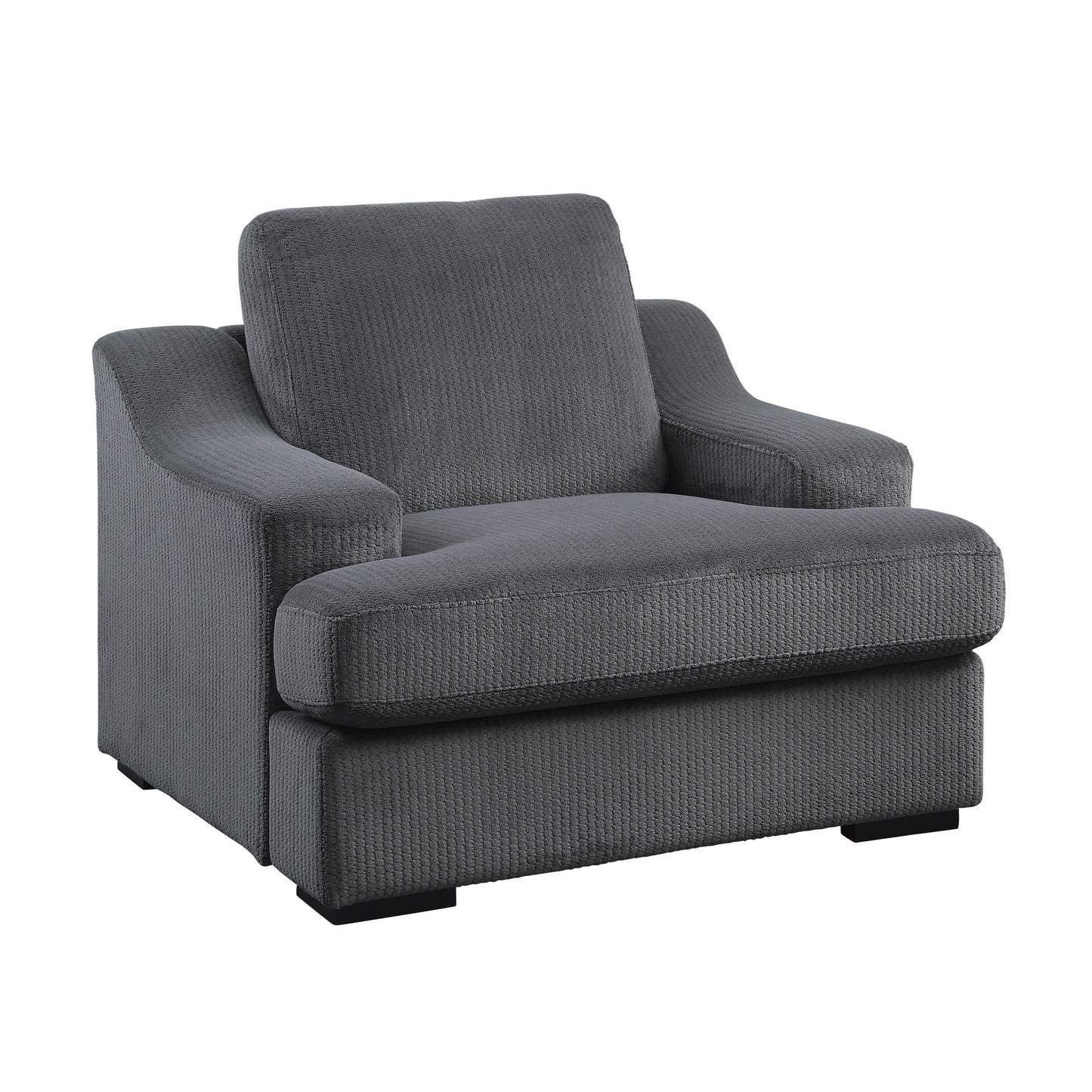 Homelegance Orofino Accent Chair in Dark Gray Textured Microfiber 9404DG-1