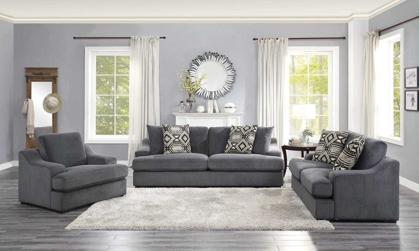 Homelegance Orofino Accent Chair in Dark Gray Textured Microfiber 9404DG-1