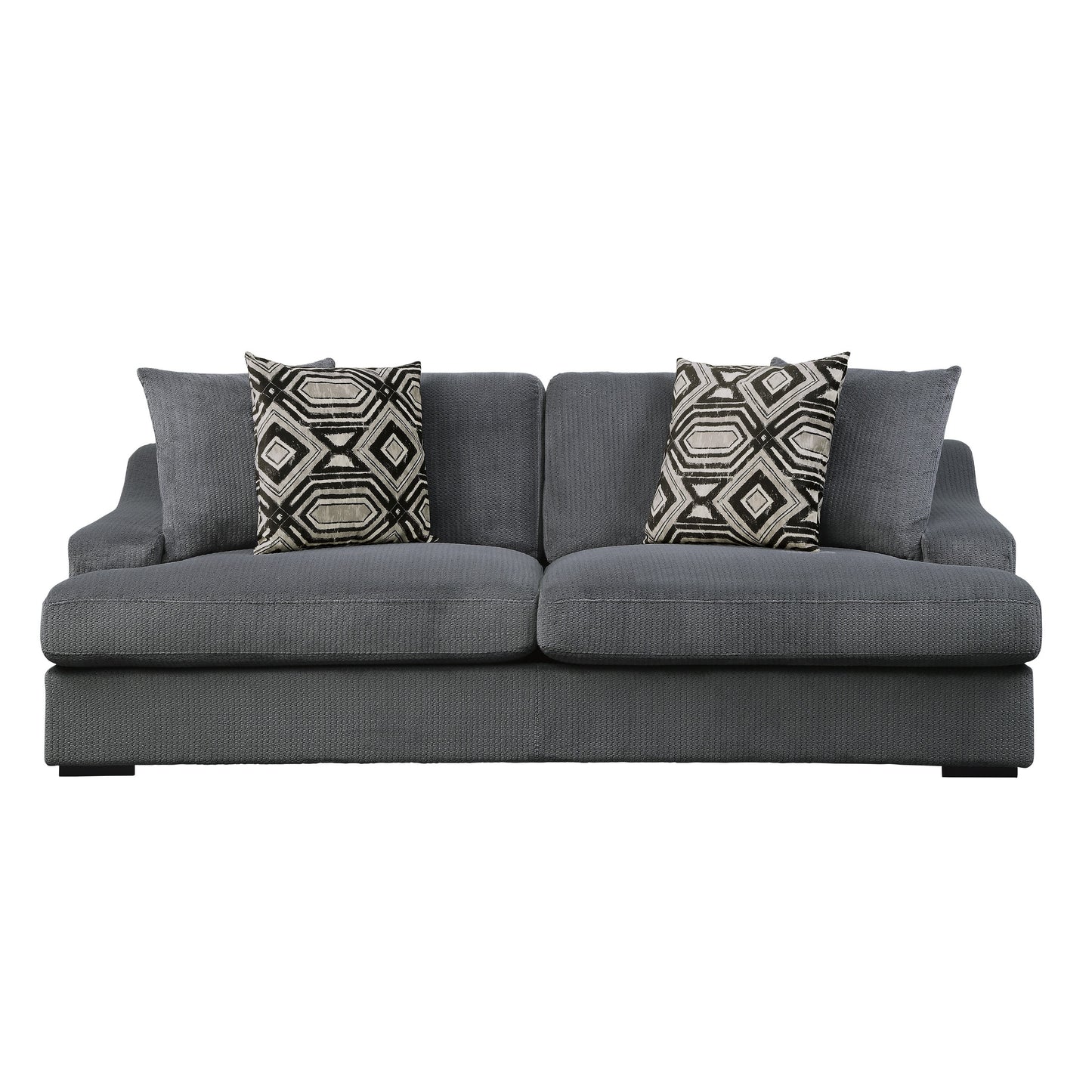 Homelegance Orofino Dark Gray Textured Microfiber Sectional Sofa 9404DG-3