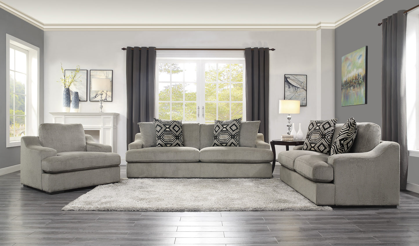 Homelegance Orofino Gray Textured Microfiber Sectional Sofa 9404GY-3