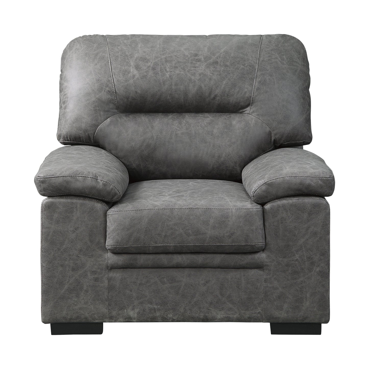 Homelegance Michigan Accent Chair in Dark Gray Polished Microfiber 9407DG-1