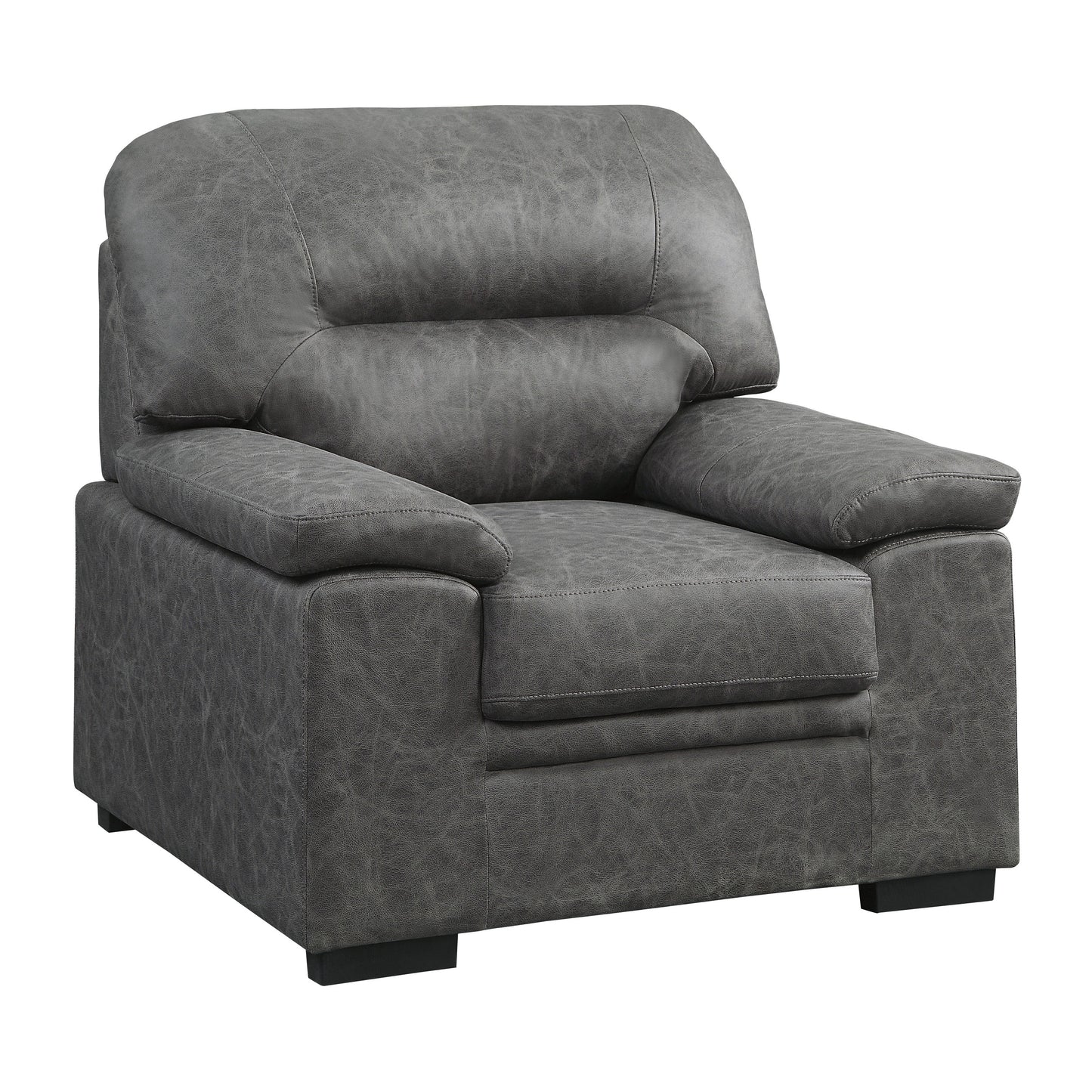 Homelegance Michigan Accent Chair in Dark Gray Polished Microfiber 9407DG-1
