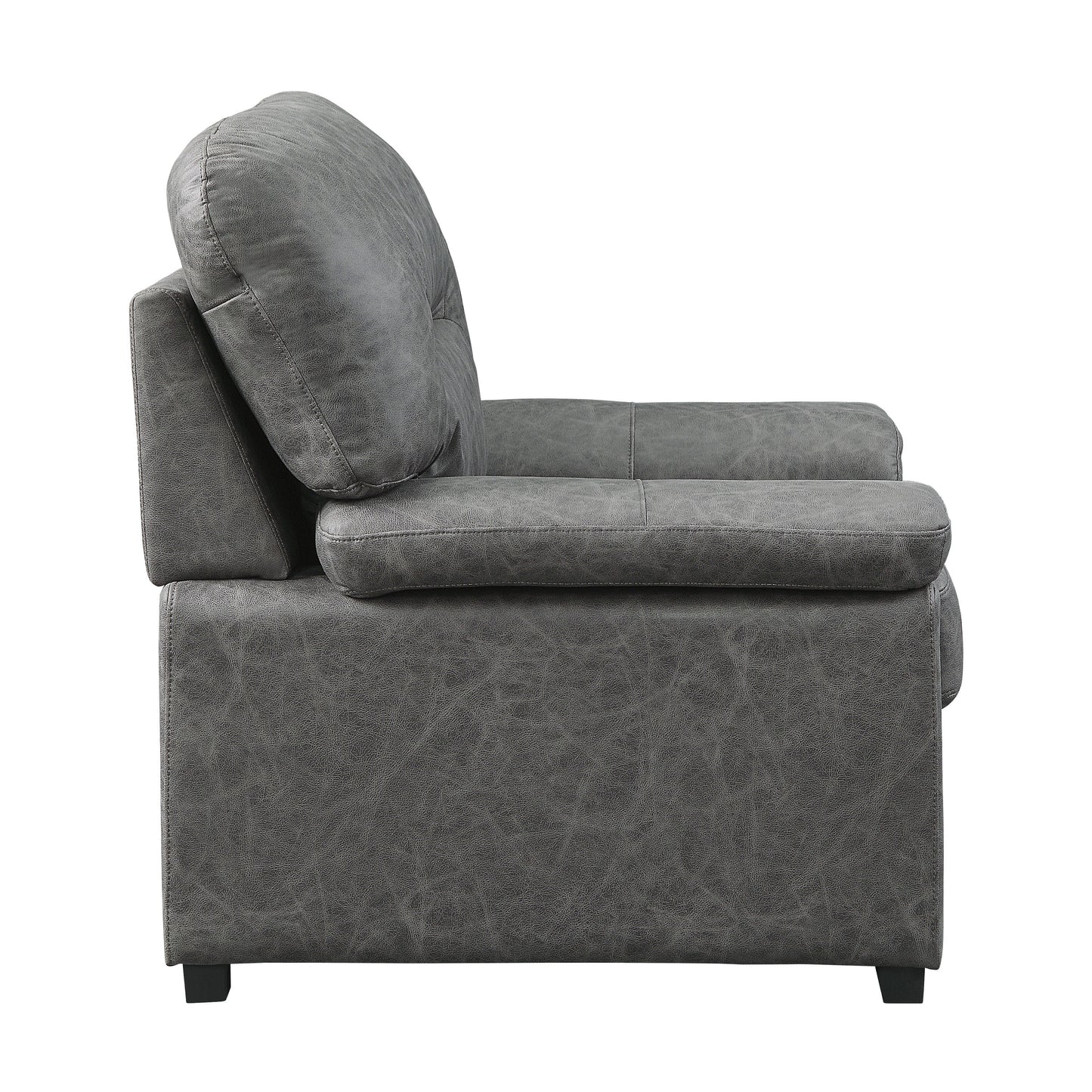 Homelegance Michigan Accent Chair in Dark Gray Polished Microfiber 9407DG-1