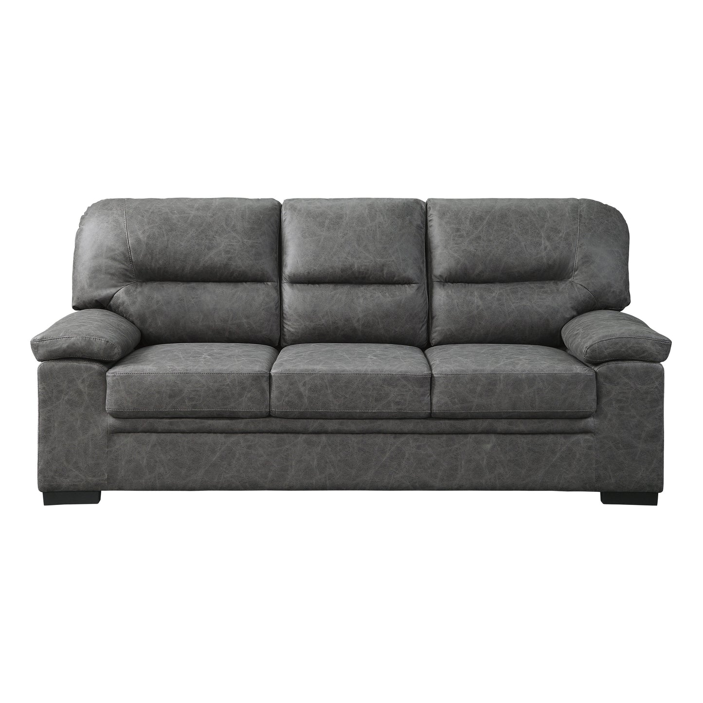 Homelegance Michigan Dark Gray Polished Microfiber Sectional Sofa 9407DG-3