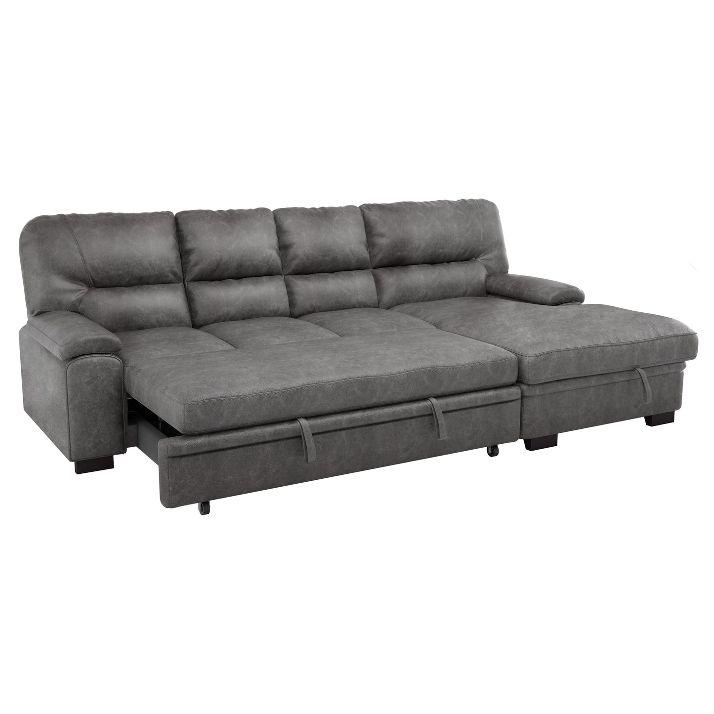 Homelegance Michigan Sectional Sofa in Dark Gray 9407DG-2RC3L
