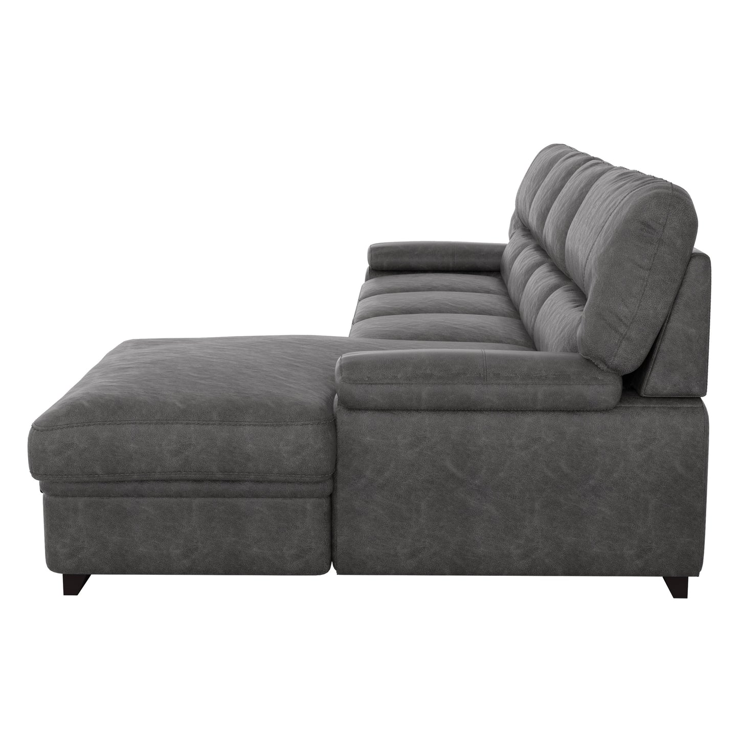 Homelegance Michigan Sectional Sofa in Dark Gray 9407DG-2RC3L