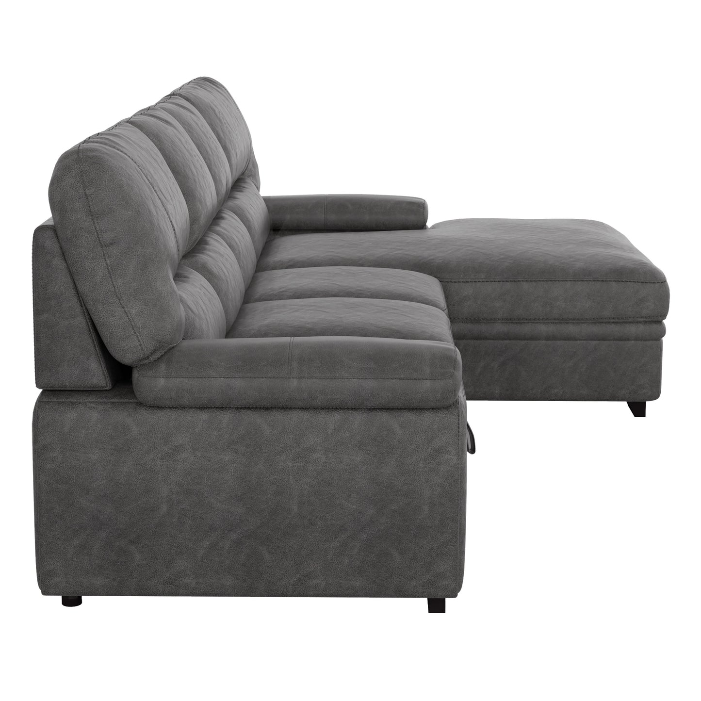 Homelegance Michigan Sectional Sofa in Dark Gray 9407DG-2RC3L