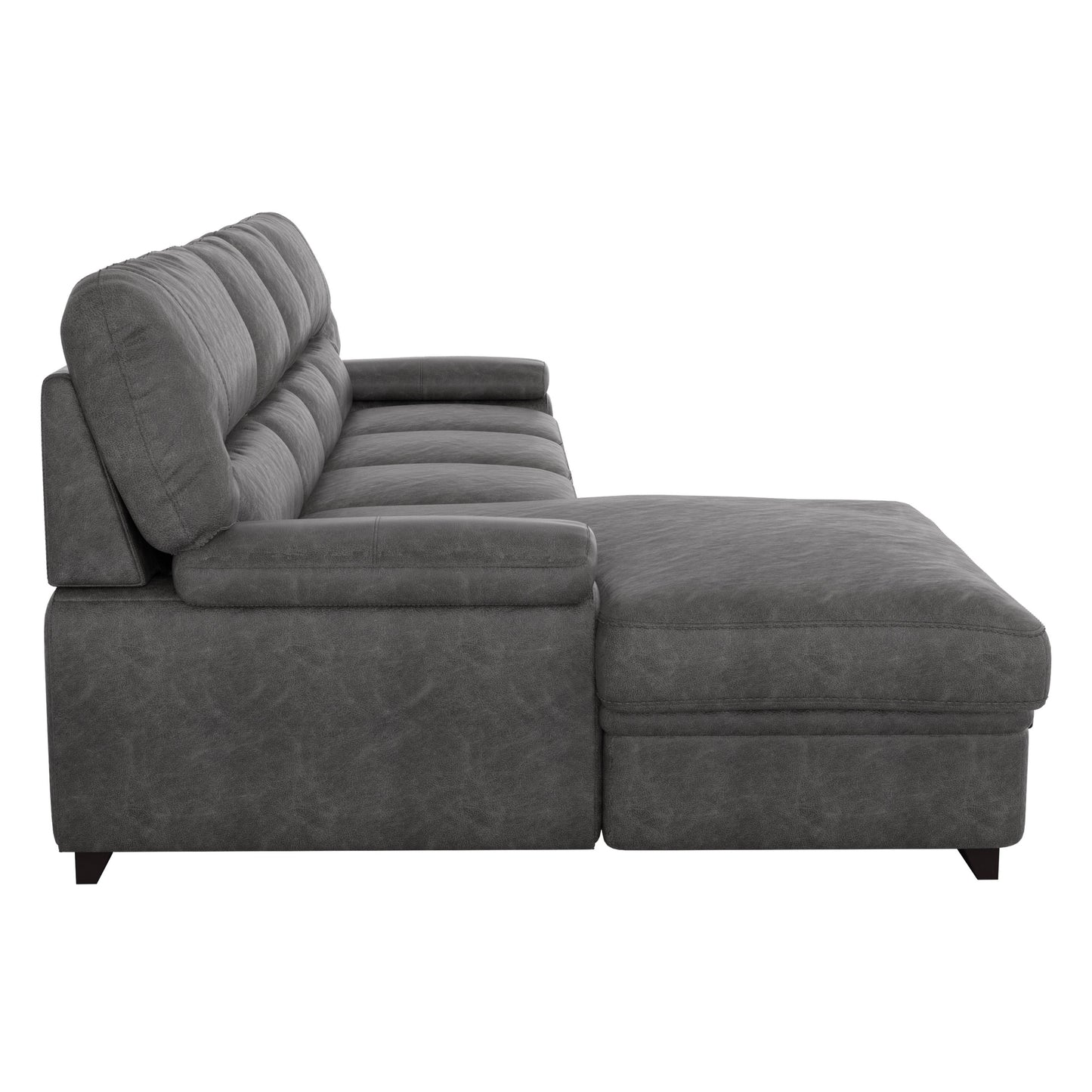 Homelegance Michigan Sectional Sofa in Dark Gray 9407DG-2LC3R