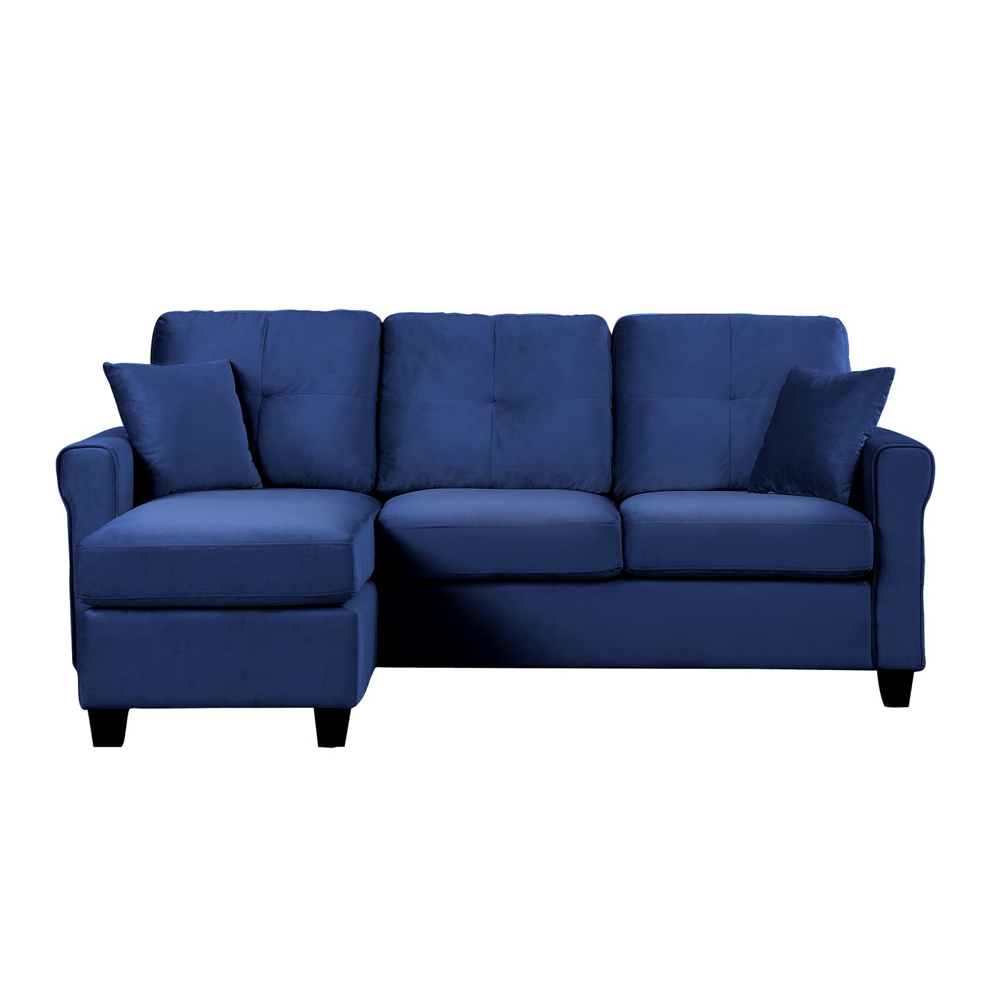 Homelegance Monty Sectional Sofa Navy Velvet Reversible Chic Comfort 9411NV-3SC