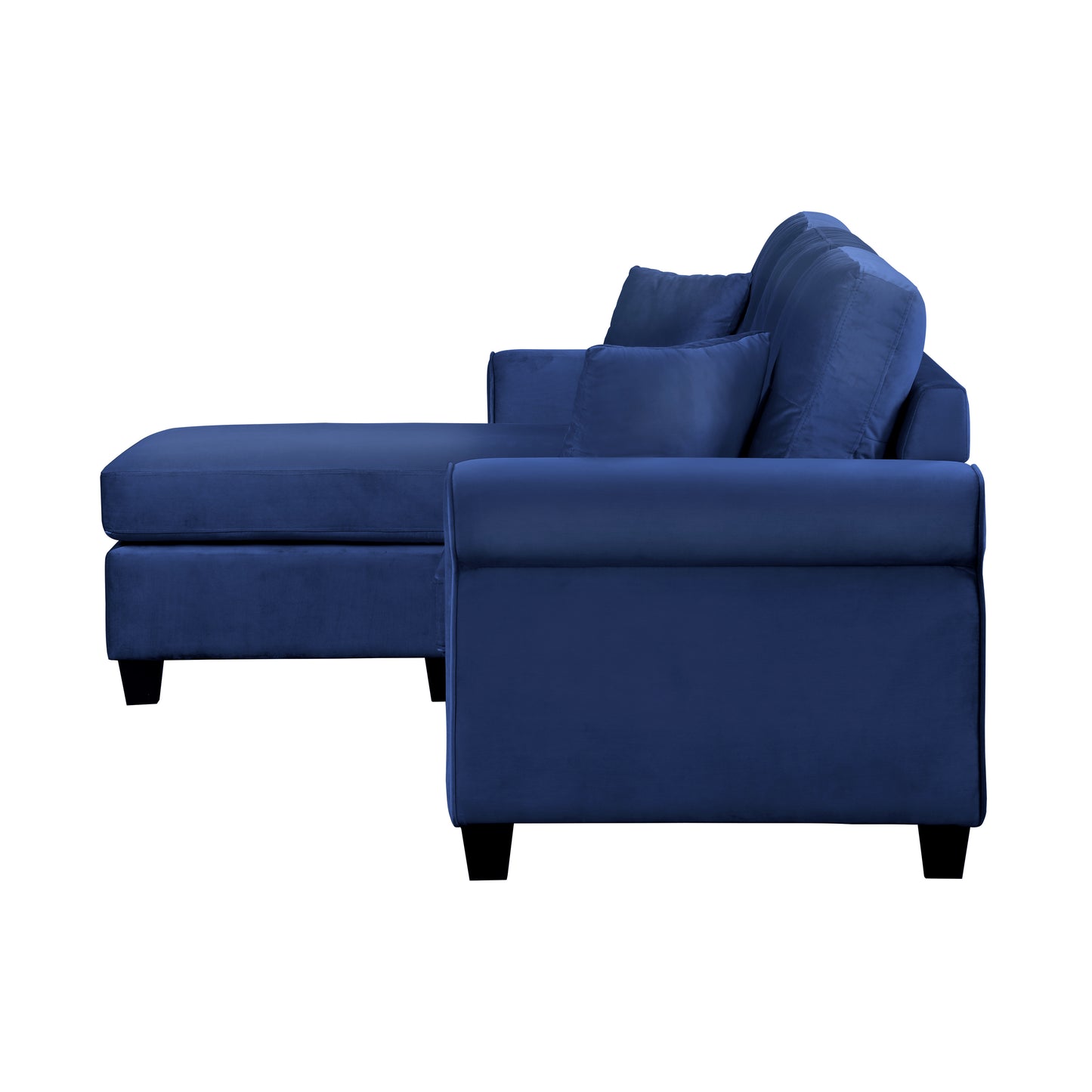 Homelegance Monty Sectional Sofa Navy Velvet Reversible Chic Comfort 9411NV-3SC