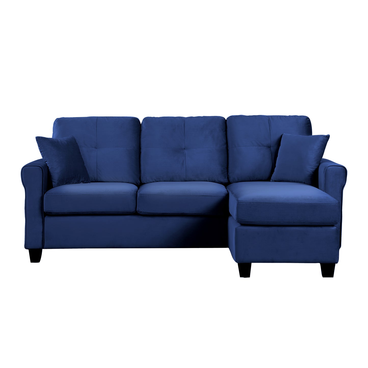 Homelegance Monty Sectional Sofa Navy Velvet Reversible Chic Comfort 9411NV-3SC