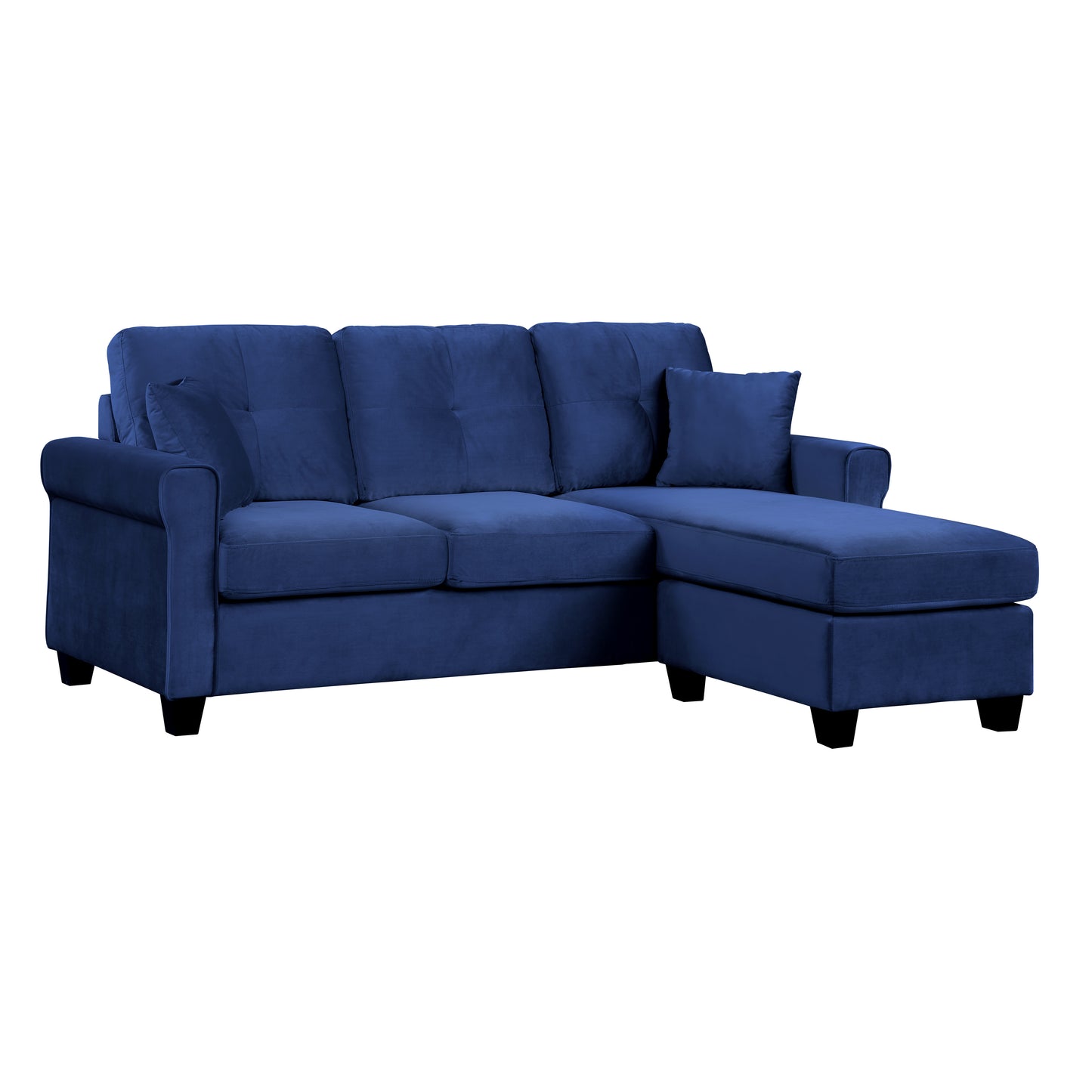 Homelegance Monty Sectional Sofa Navy Velvet Reversible Chic Comfort 9411NV-3SC