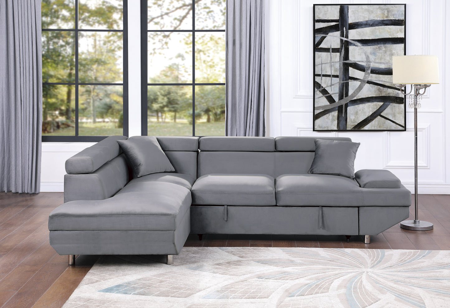Homelegance Cruz Sectional Sofa in Gray 9412GY-SC for Stylish Living Spaces
