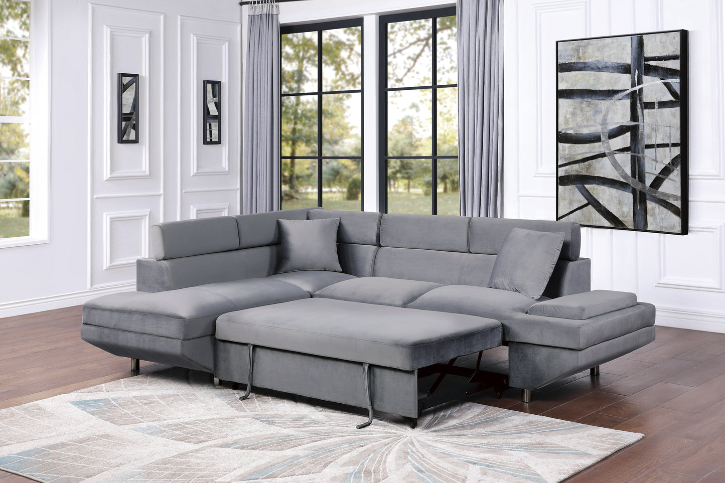 Homelegance Cruz Sectional Sofa in Gray 9412GY-SC for Stylish Living Spaces