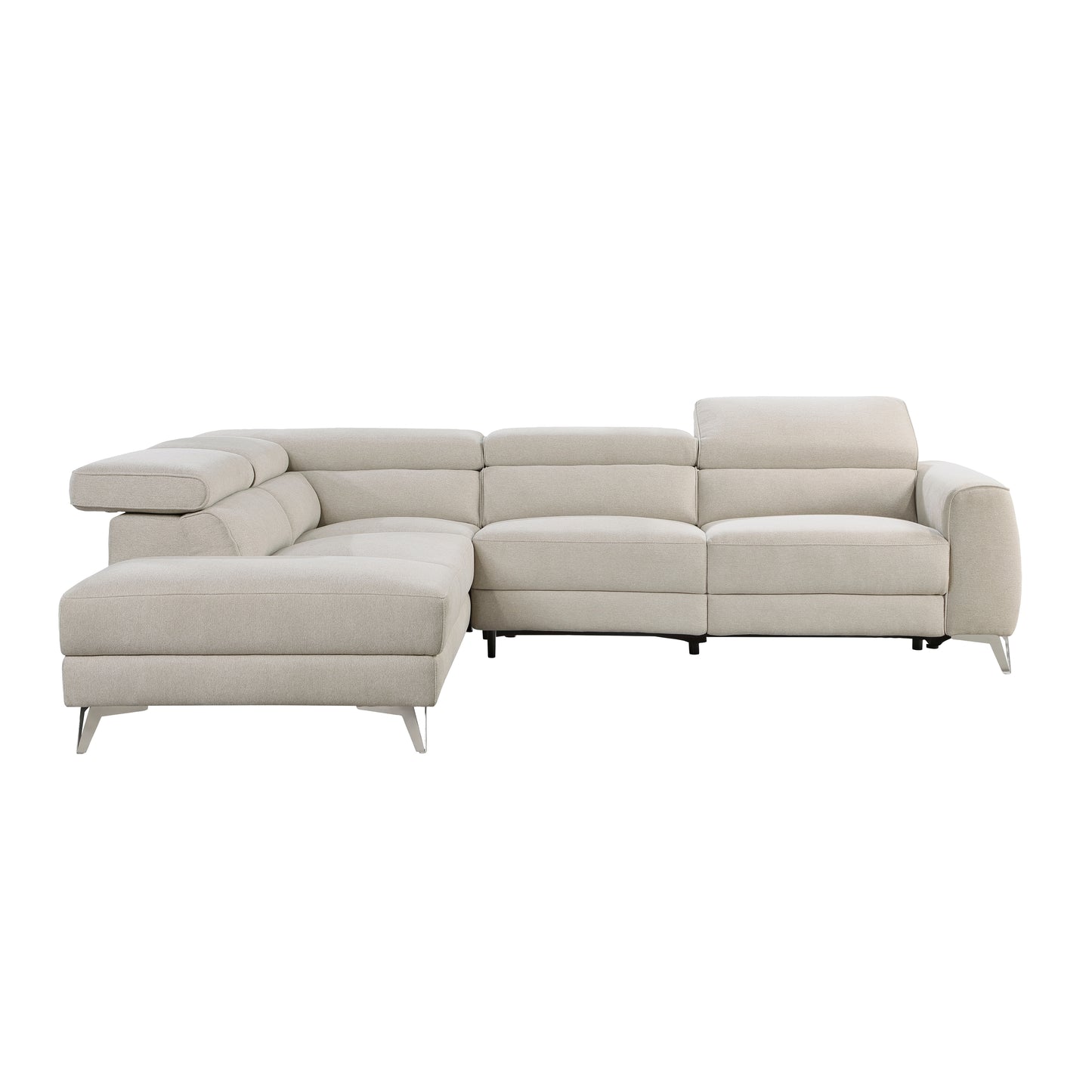 Homelegance Bienvenue 2-Piece Power Reclining Sectional Sofa in Beige 9415-SCPW
