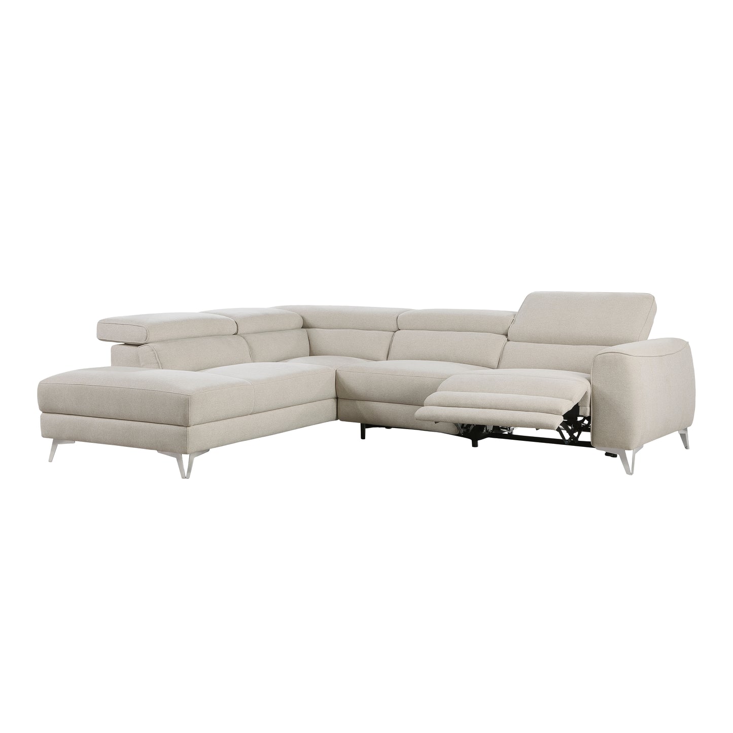 Homelegance Bienvenue 2-Piece Power Reclining Sectional Sofa in Beige 9415-SCPW