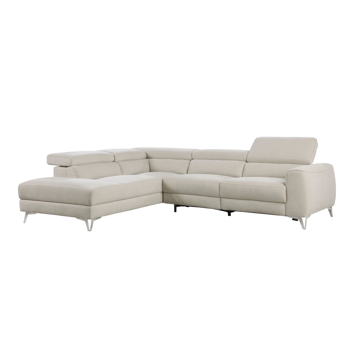 Homelegance Bienvenue 2-Piece Power Reclining Sectional Sofa in Beige 9415-SCPW