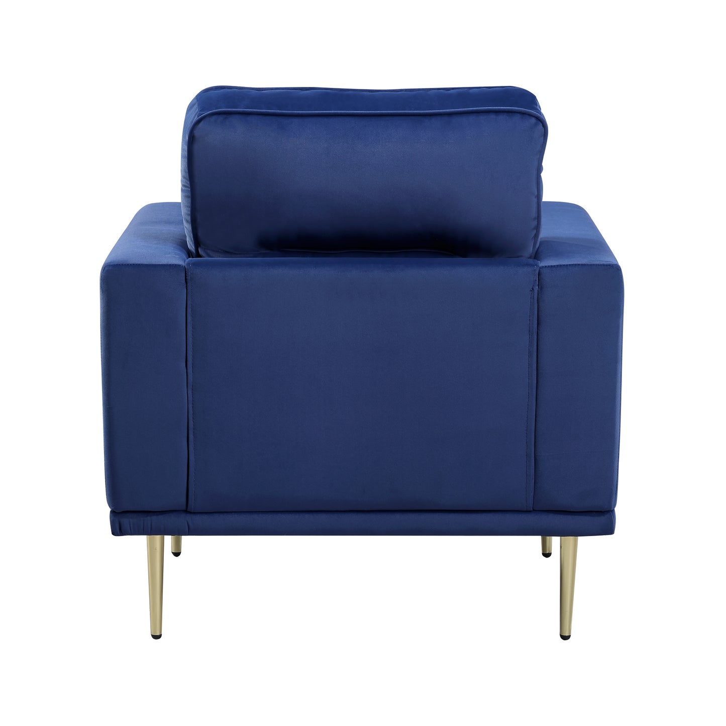 Homelegance Violetta Accent Chair in Blue Velvet with Gold Metal Legs 9417BUE-1