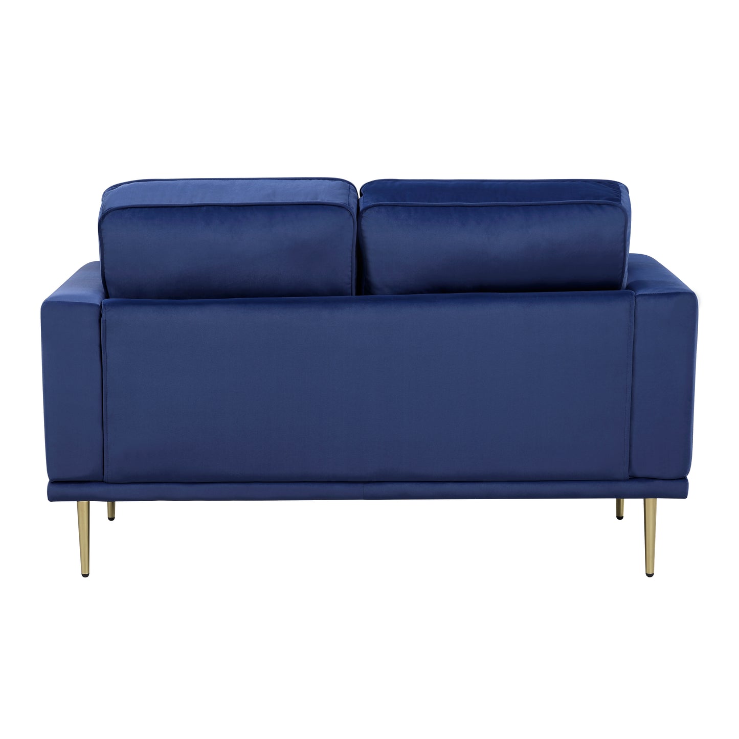 Homelegance Violetta Blue Velvet Loveseat with Gold Metal Legs 9417BUE-2