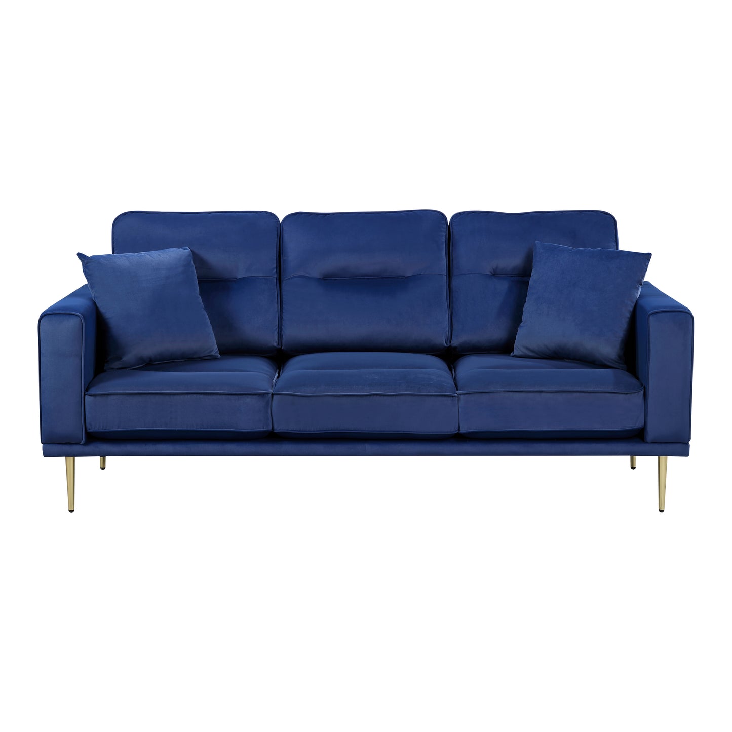 Homelegance Violetta Sectional Sofa in Luxurious Blue Velvet with Gold Legs 9417BUE-3