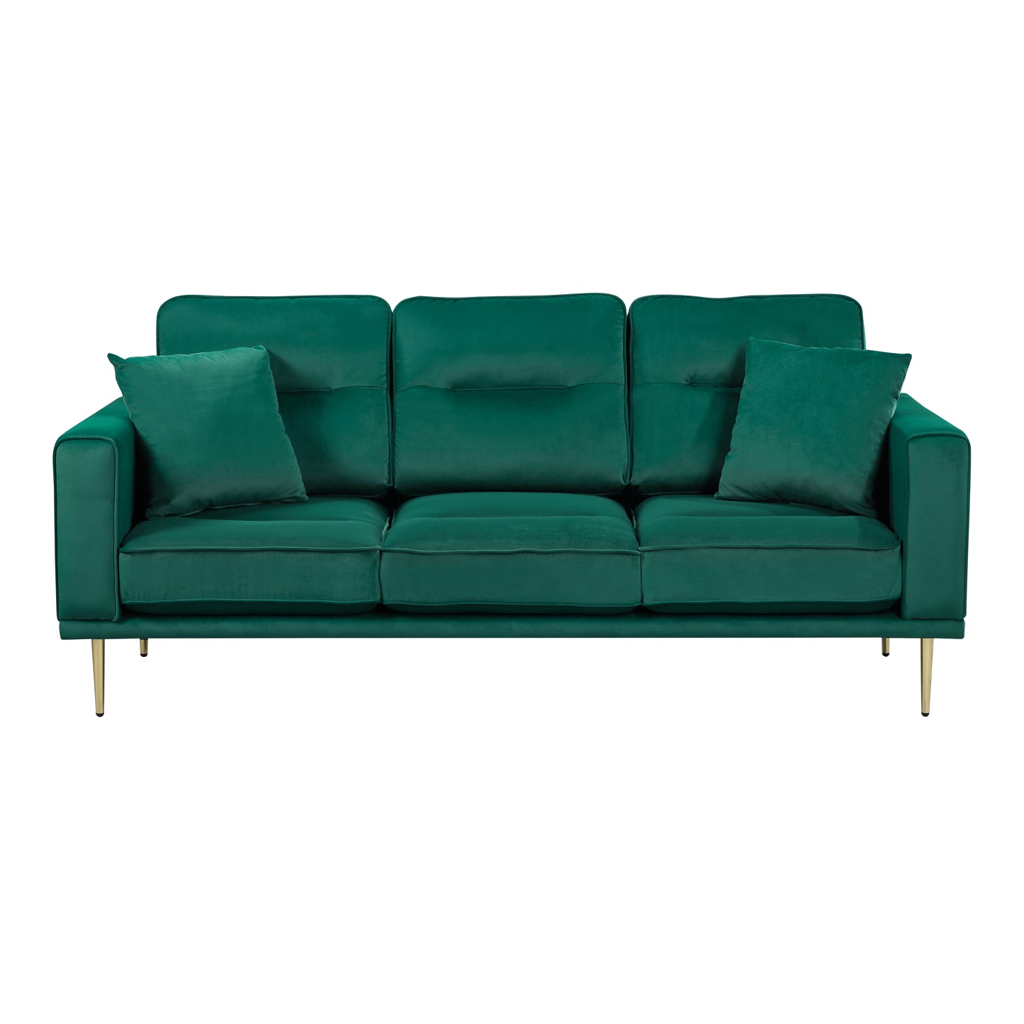 Homelegance Violetta Green Velvet Sectional Sofa with Gold Finish Legs 9417GRN-3