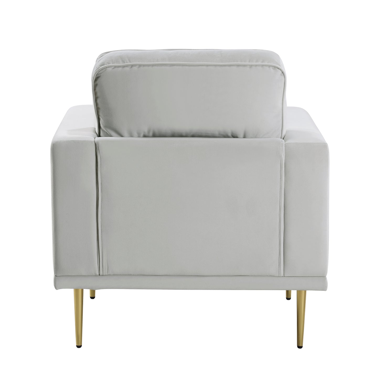 Homelegance Violetta Accent Chair in Gray Velvet with Gold Metal Legs 9417GRY-1