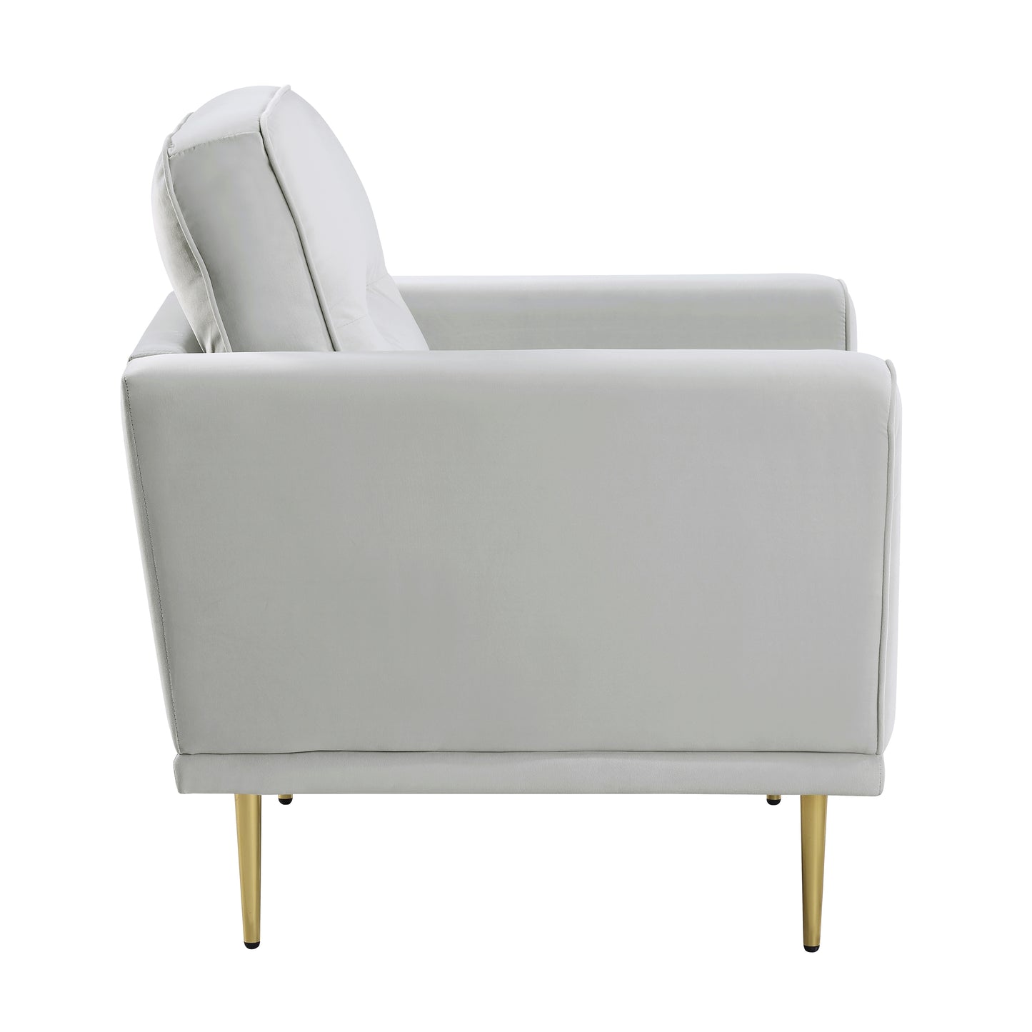 Homelegance Violetta Accent Chair in Gray Velvet with Gold Metal Legs 9417GRY-1