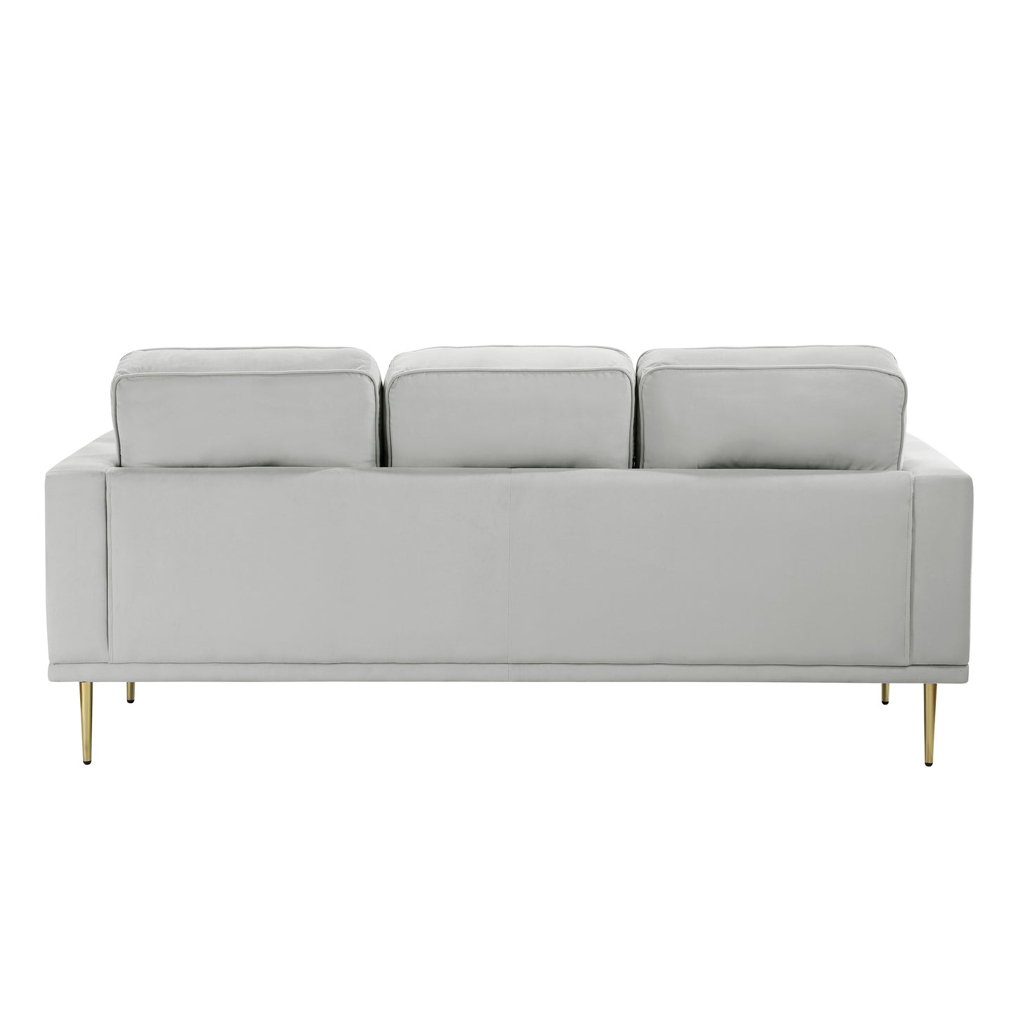 Homelegance Violetta Gray Velvet Sectional Sofa with Gold Finish Legs 9417GRY-3