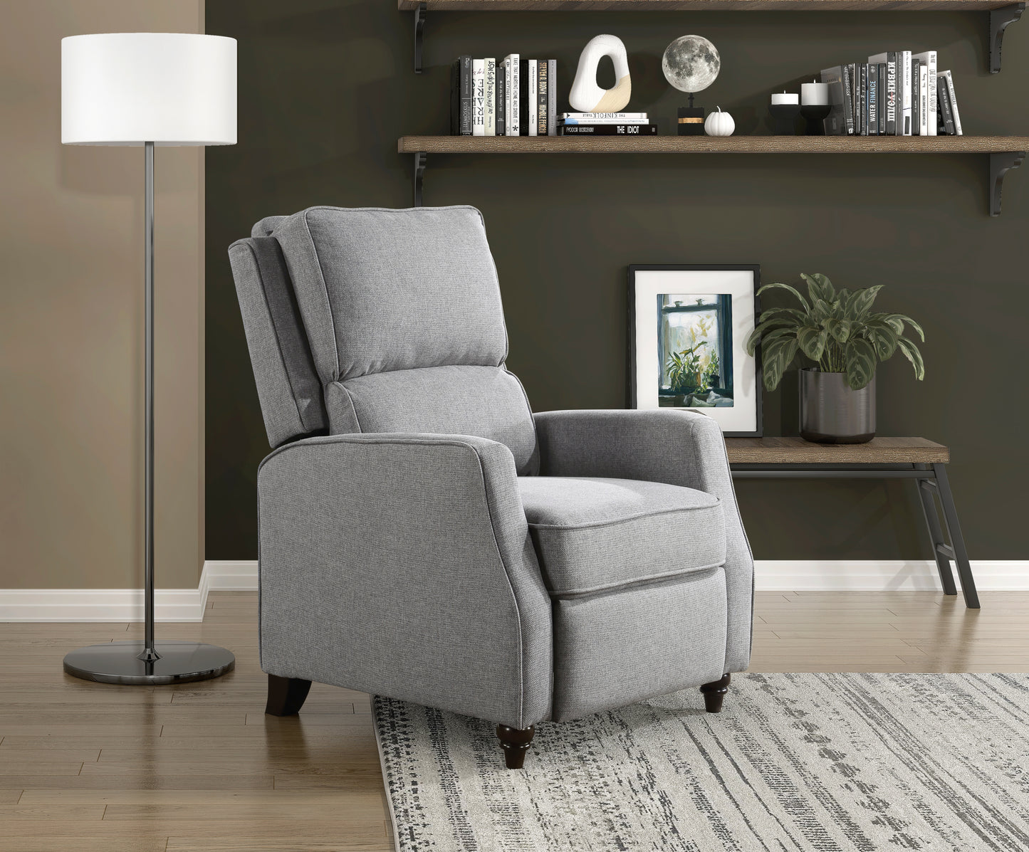 Homelegance Loveland Reclining Chair in Textured Gray Fabric 9418GY-1