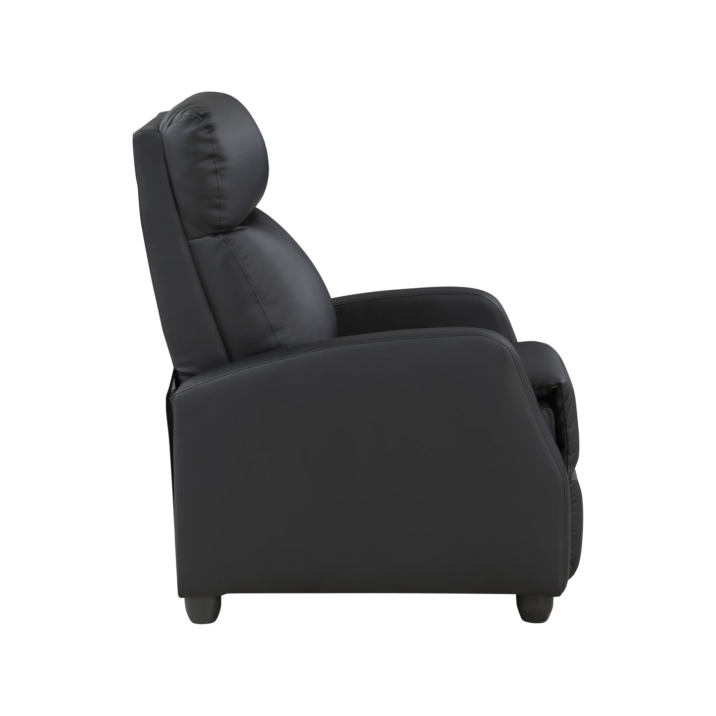 Homelegance Greenfield Reclining Chair in Black Faux Leather 9420BK-1