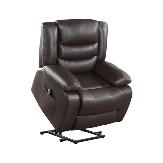 Homelegance Carson Power Lift Chair Dark Brown Faux Leather 9423DBR-1LT