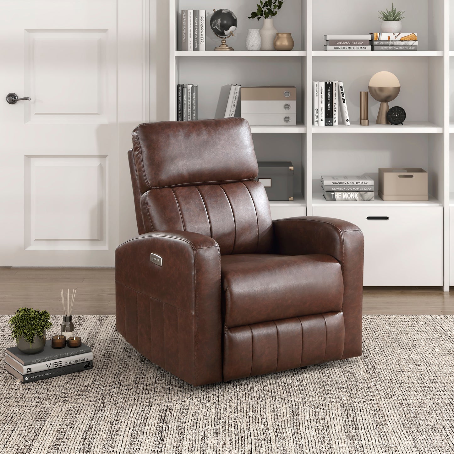 Homelegance Wheaton Power Lift Chair in Brown 9424BR-1LT