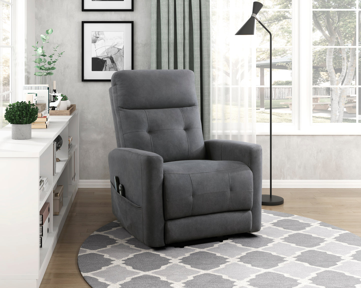 Homelegance Lift Chairs Power Lift Chair in Dark Gray 9425DG-1LT