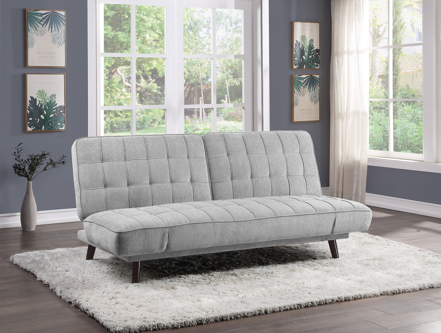 Homelegance Driggs Sectional Sofa in Silver Gray Chenille with Adjustable Arms 9435SV-3WD