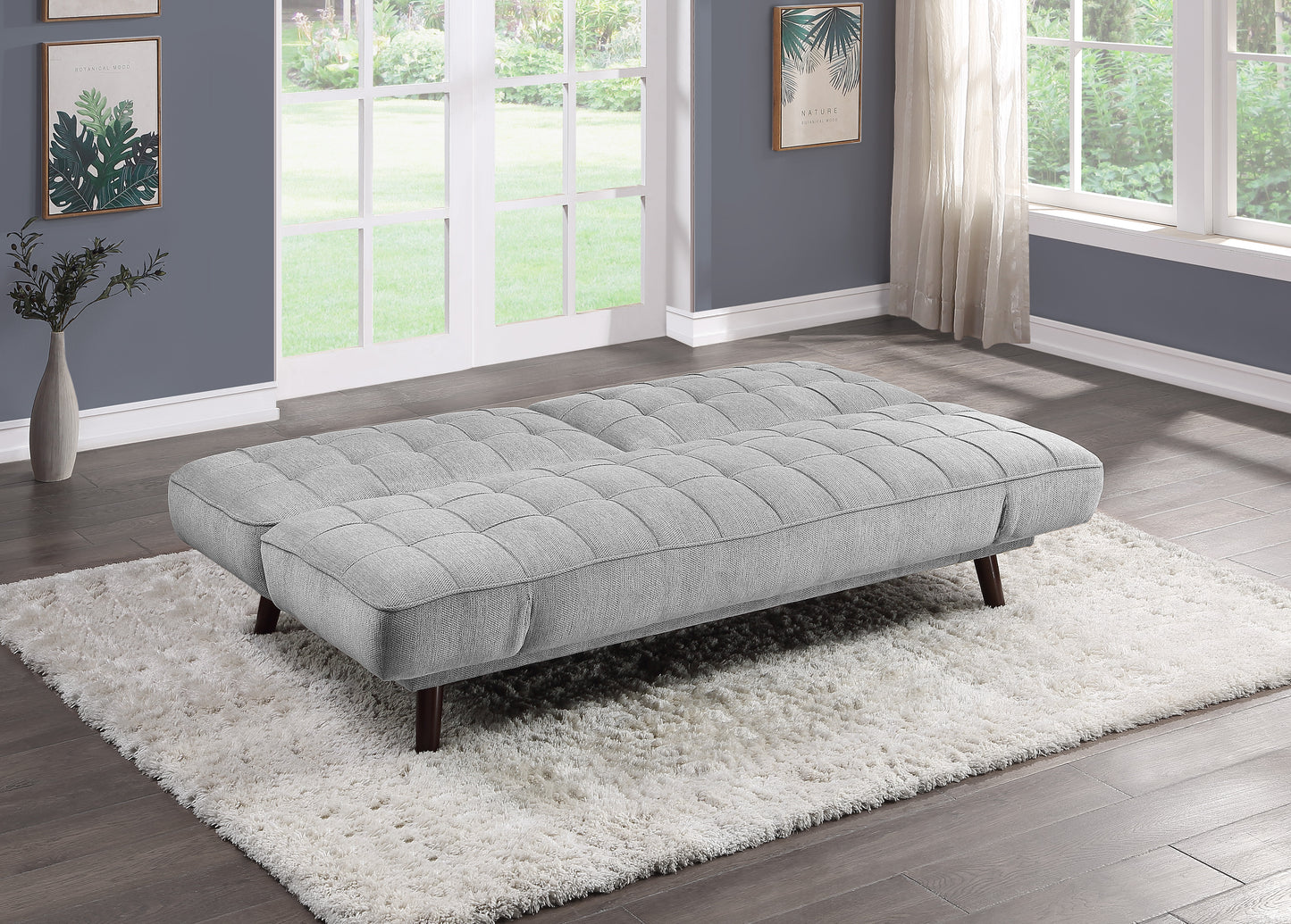 Homelegance Driggs Sectional Sofa in Silver Gray Chenille with Adjustable Arms 9435SV-3WD
