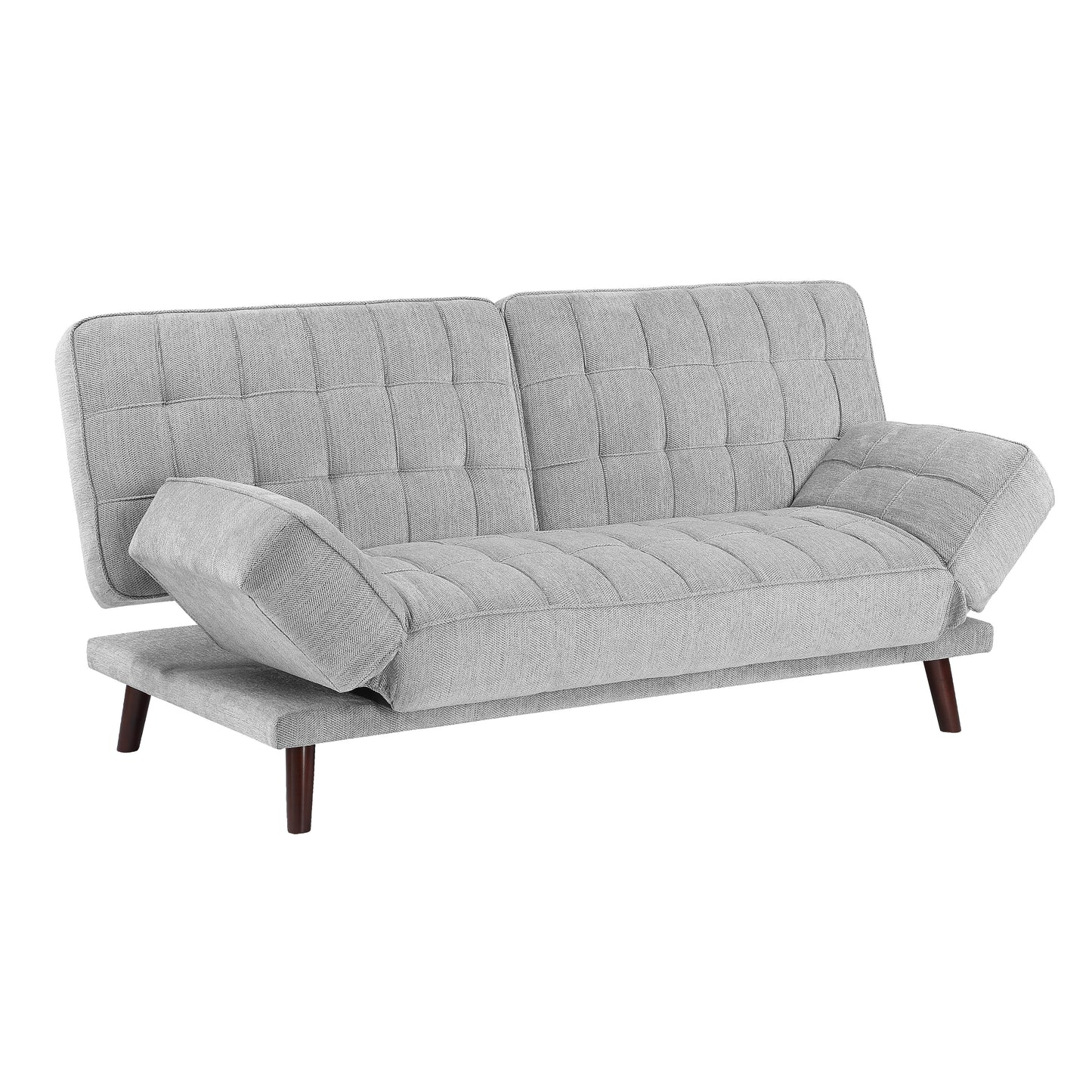 Homelegance Driggs Sectional Sofa in Silver Gray Chenille with Adjustable Arms 9435SV-3WD
