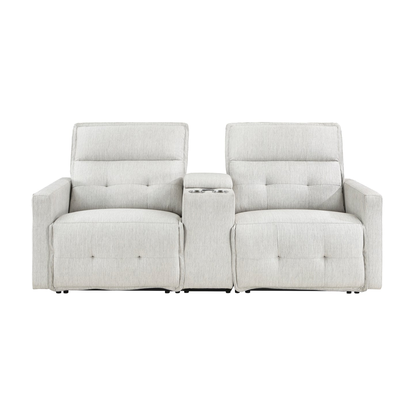 Homelegance Salida Loveseat Power Reclining with Center Console in White 9444HMP-2CNPWH