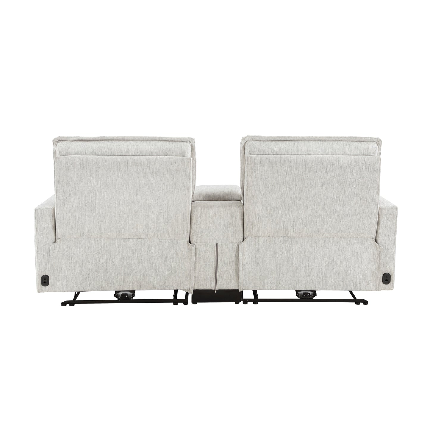 Homelegance Salida Loveseat Power Reclining with Center Console in White 9444HMP-2CNPWH