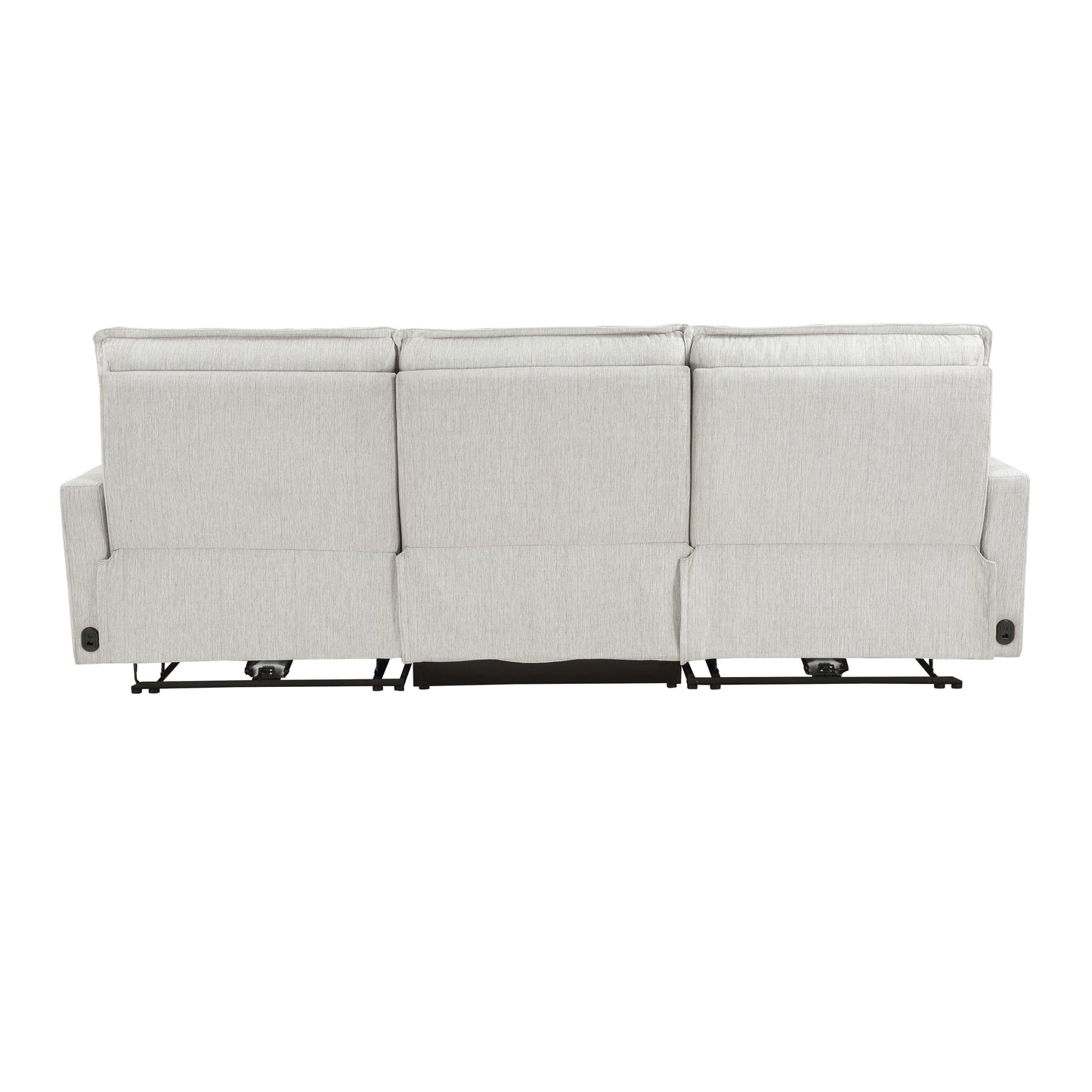 Homelegance Salida Sectional Sofa in Soft Hemp White Textured Fabric 9444HMP-3PWH