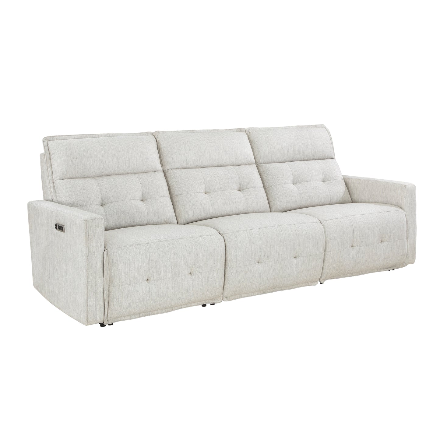 Homelegance Salida Sectional Sofa in Soft Hemp White Textured Fabric 9444HMP-3PWH