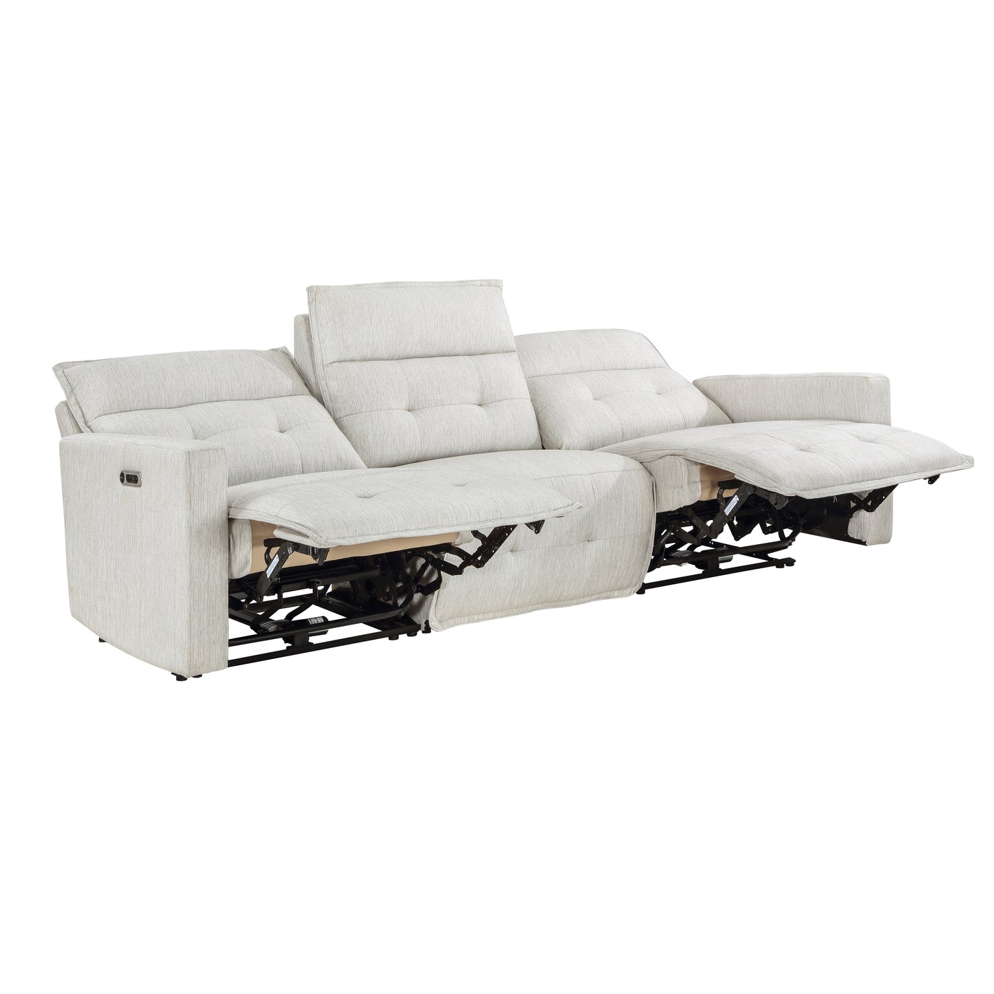 Homelegance Salida Sectional Sofa in Soft Hemp White Textured Fabric 9444HMP-3PWH