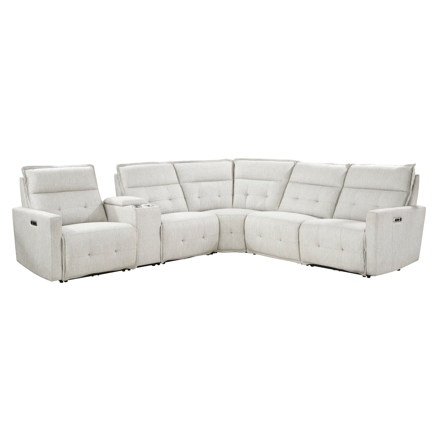 Homelegance Salida Sectional Sofa in White 9444HMP-6SCPWH