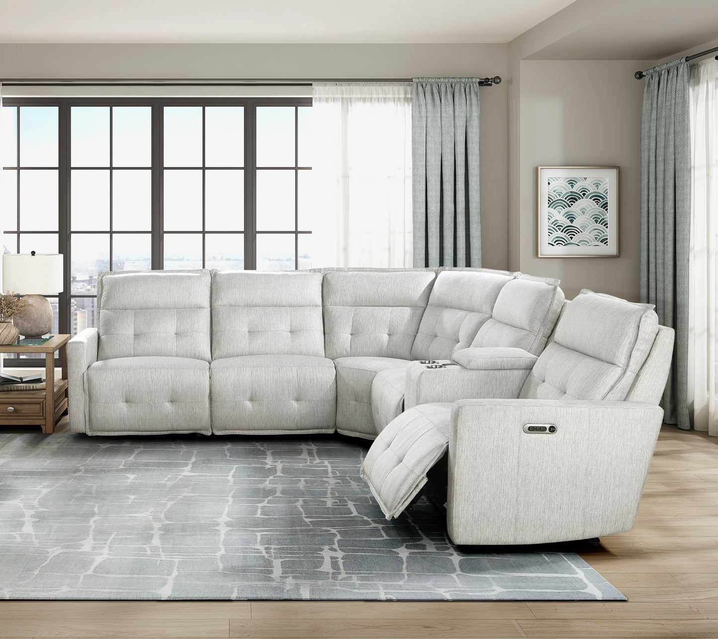 Homelegance Salida Sectional Sofa in White 9444HMP-6SCPWH