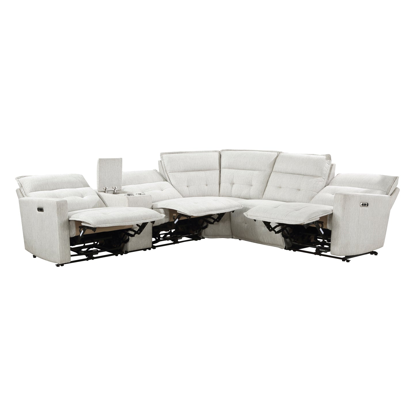 Homelegance Salida Sectional Sofa in White 9444HMP-6SCPWH