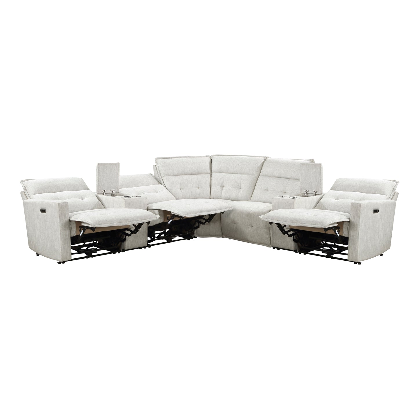 Homelegance Salida Sectional Sofa in White 9444HMP-7SCPWH