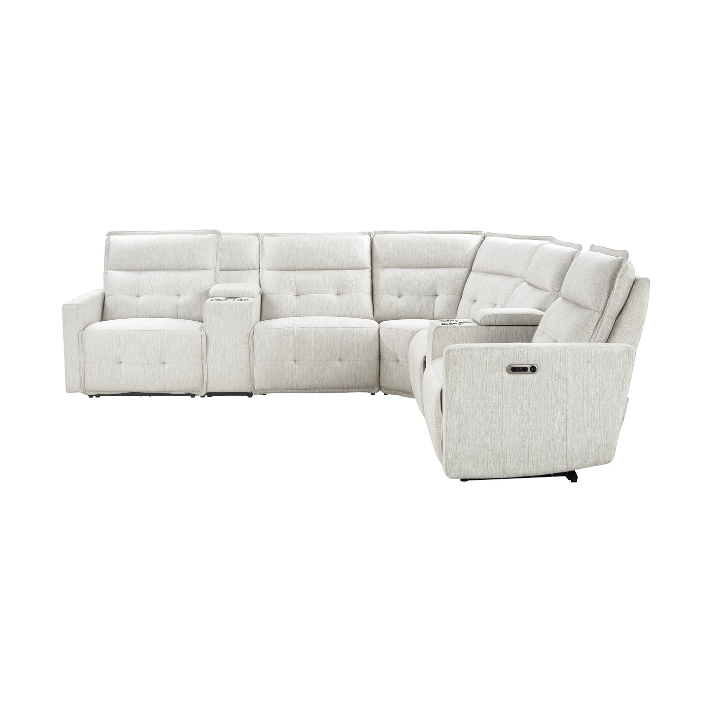 Homelegance Salida Sectional Sofa in White 9444HMP-7SCPWH