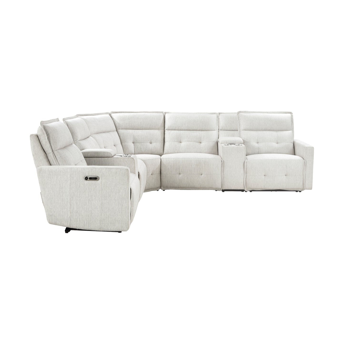 Homelegance Salida Sectional Sofa in White 9444HMP-7SCPWH