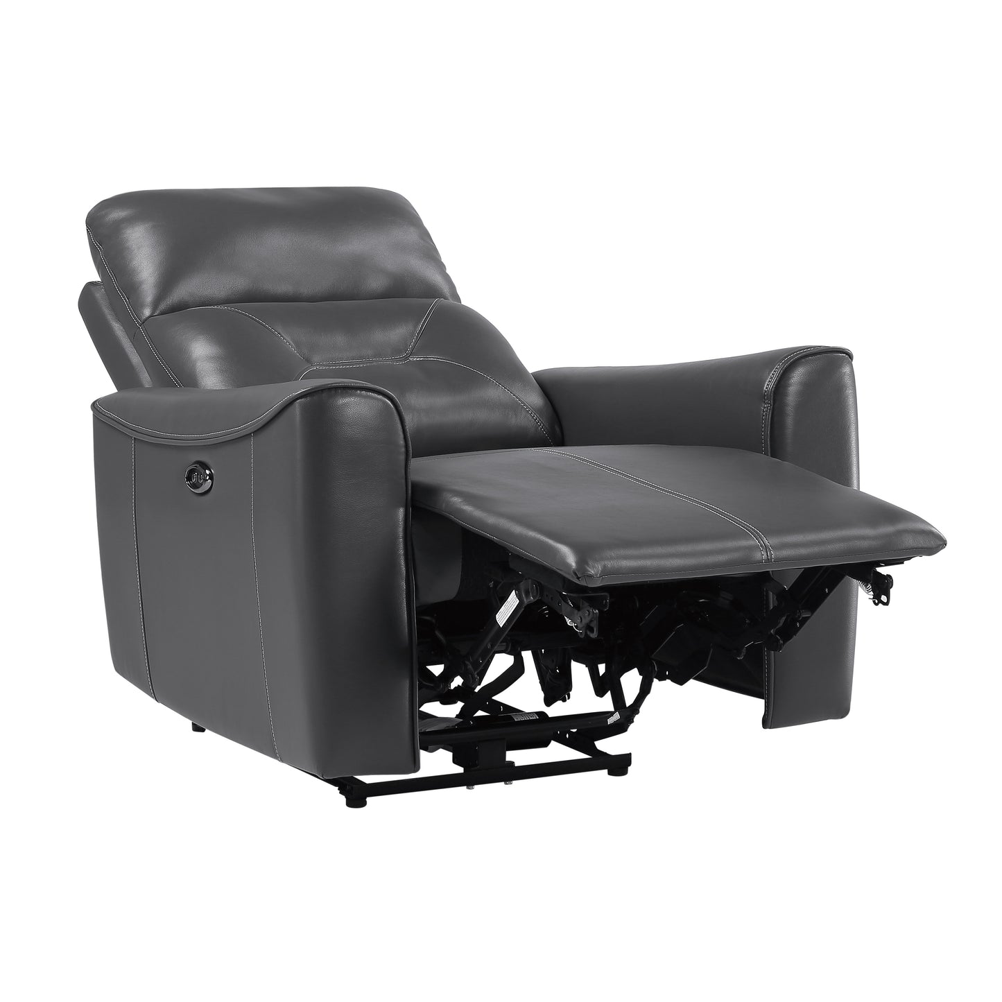 Homelegance Burwell Reclining Chair Power Recliner Dark Gray 9446GY-1PW