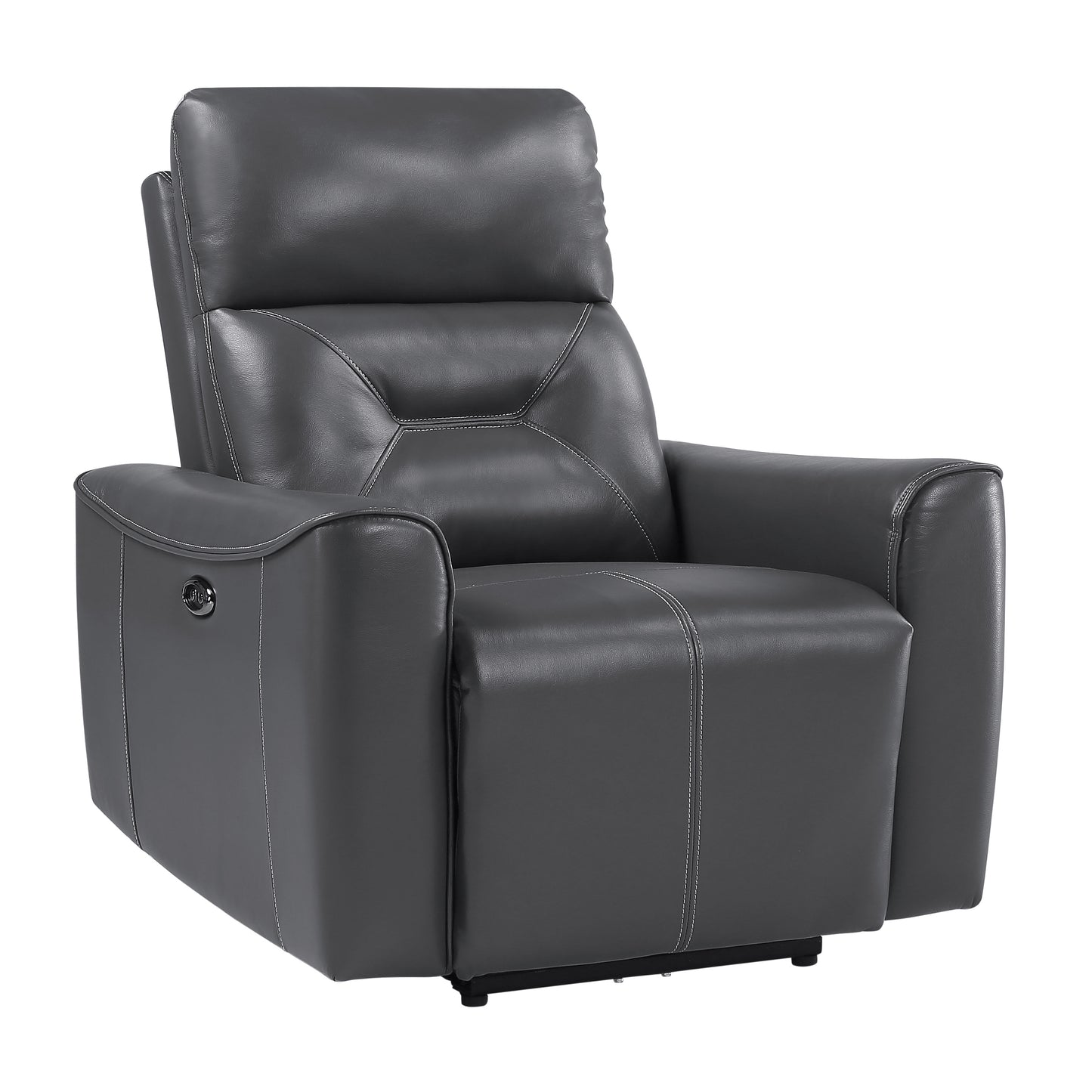 Homelegance Burwell Reclining Chair Power Recliner Dark Gray 9446GY-1PW